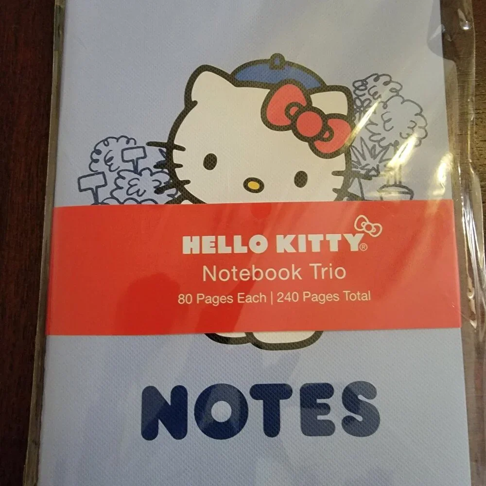 Hello Kitty Notebook Trio Set Sanrio Kawaii Stationery 3 Pack 240 Pages New